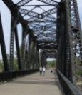 former CPR bridge used as trail across river